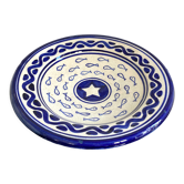 Decorative ceramic deep plate with fish decoration