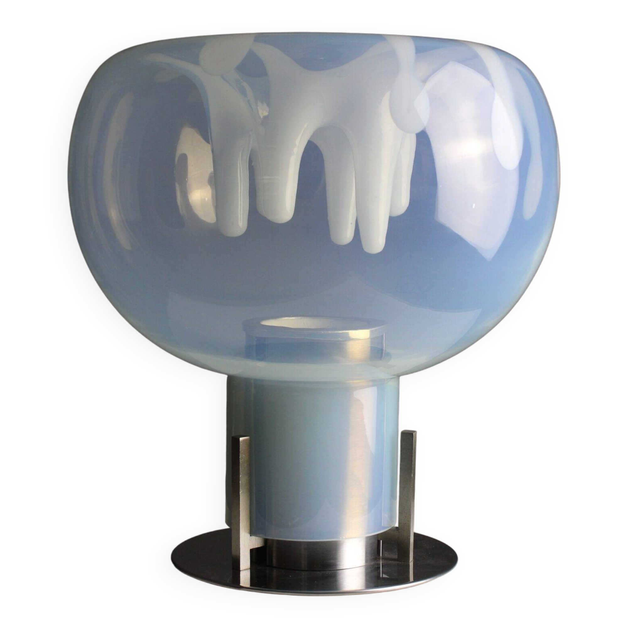 Fluorescent Murano glass table lamp by PVM, 1970s