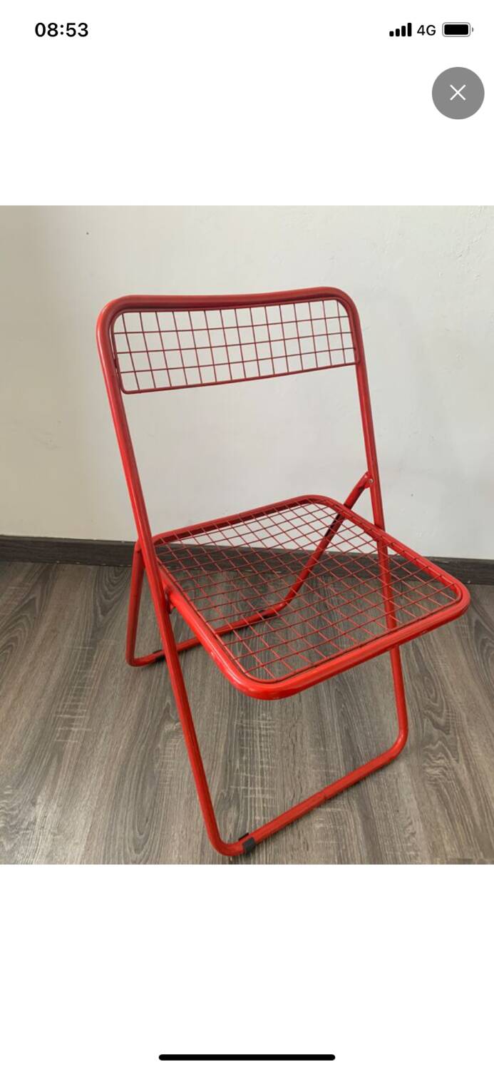 Ted Net folding chair red Niels Gammelgaard