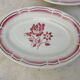 Set de 2 raviers Badonviller art déco fleurs rouges