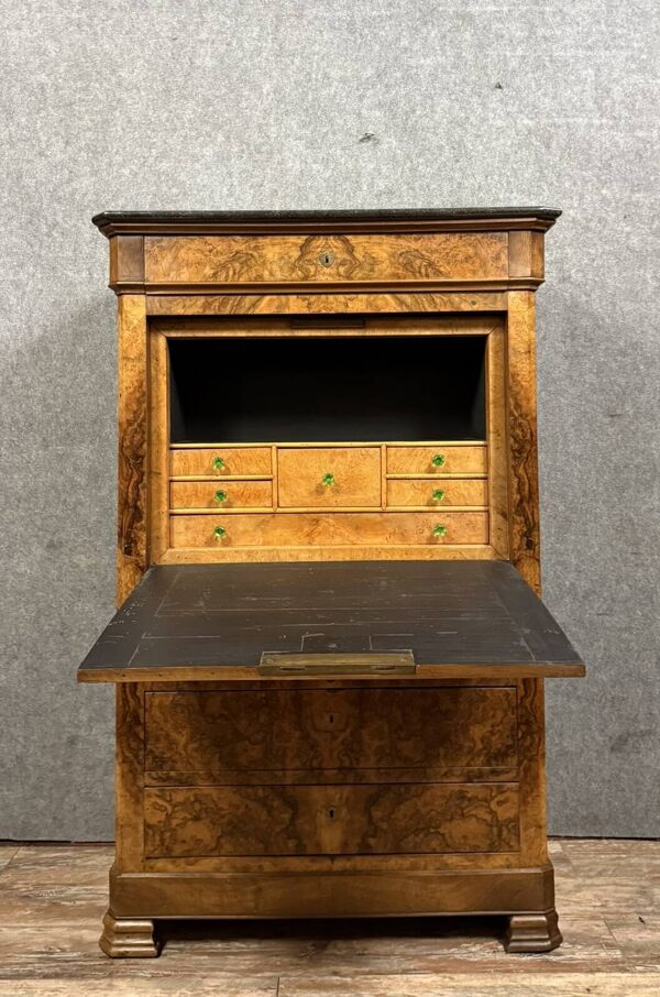 Secrétaire époque louis philippe en ronce de noyer