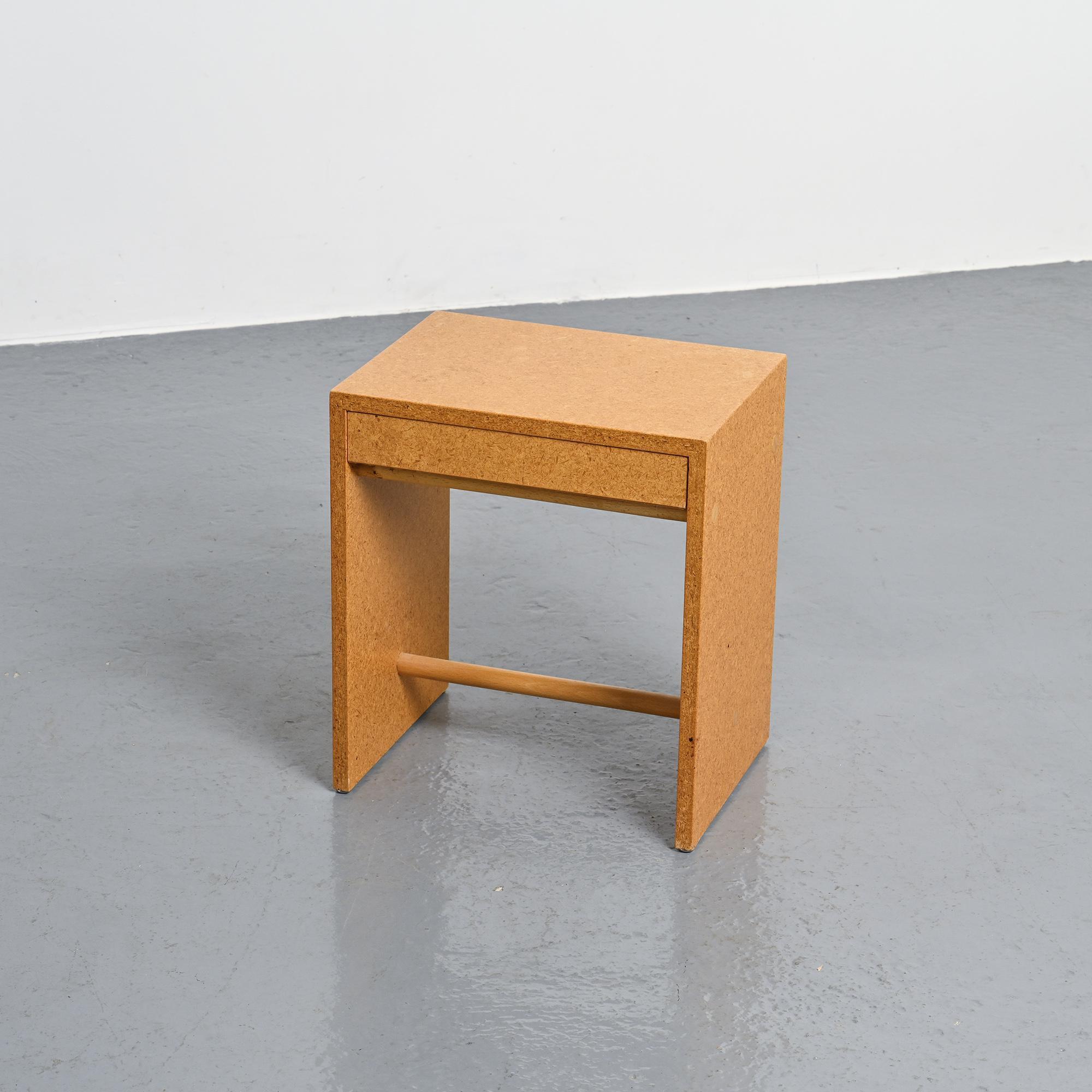 Rare stool in particle board by Max Bill, Ulm, circa 1962.