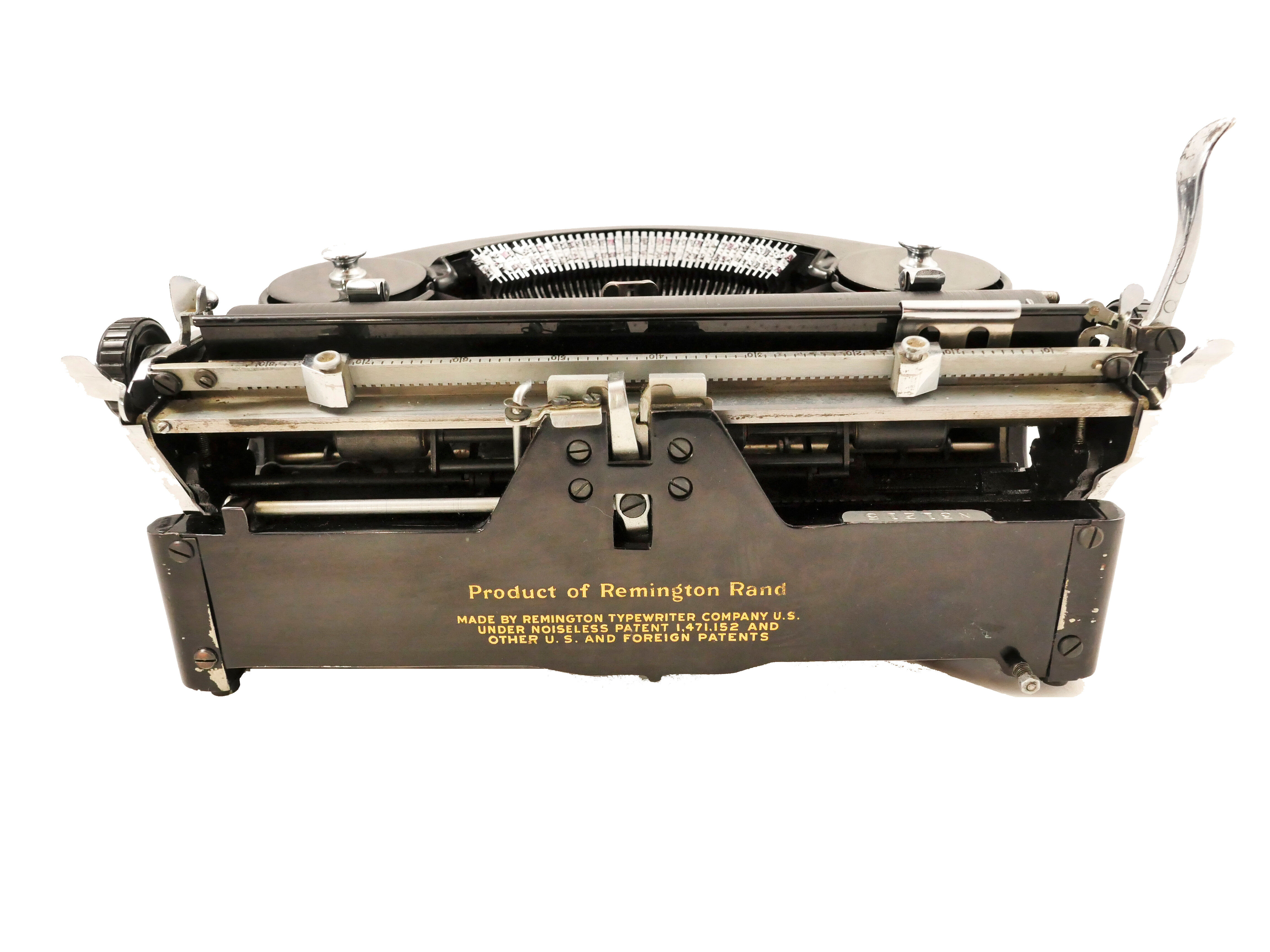 Machine à écrire Remington Noiseless portable noire de 1935 révisée ruban neuf