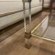 Pierre Vandel coffee table in lucite and gilded metal