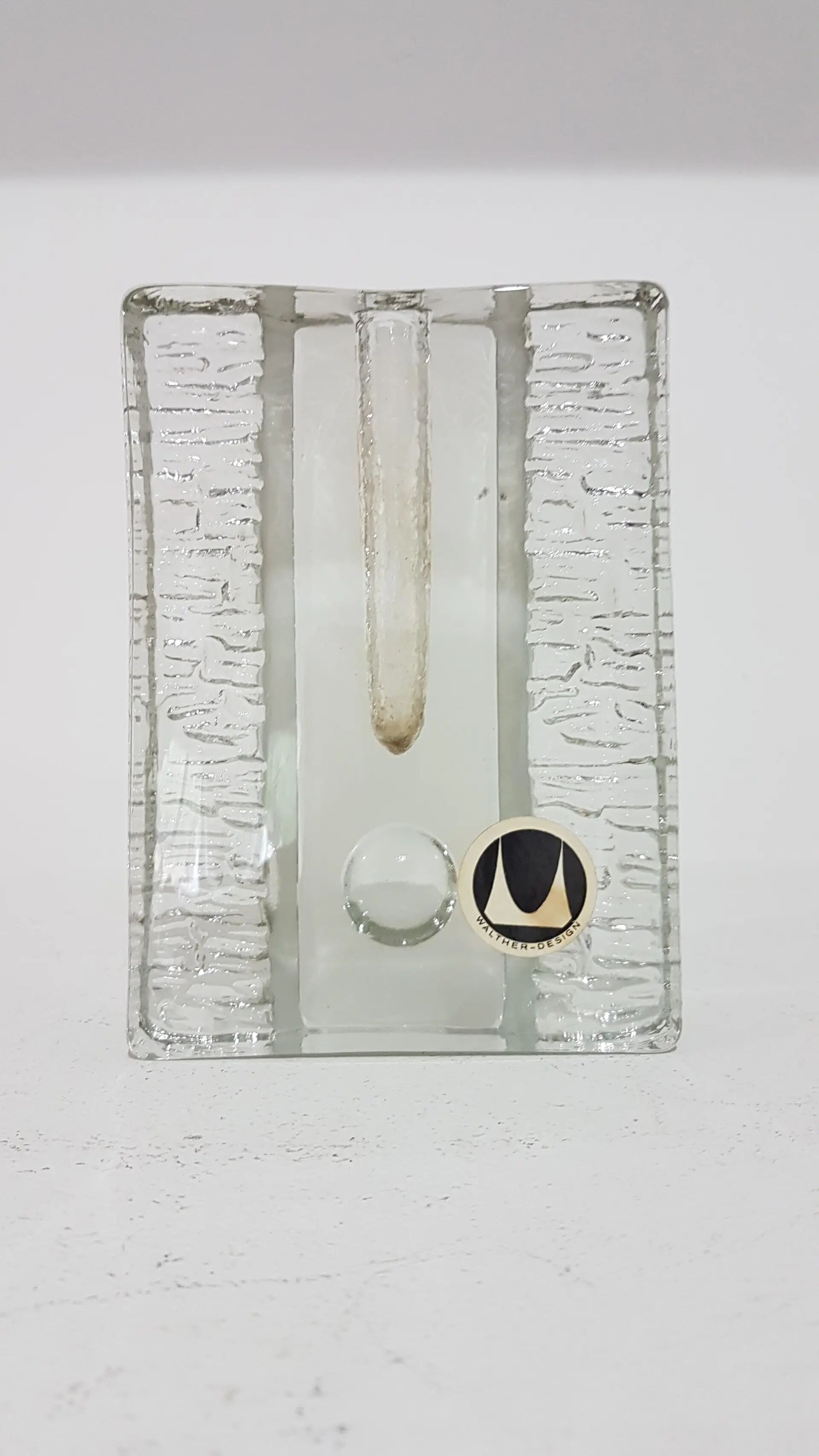 Vase solitaire, en verre transparent, conçu par H. Düsterhaus, Walther Glas,