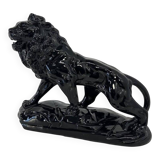 Polished Black Terracotta Lion Art Deco Italian, 1930s