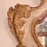 18th century Venetian mirror in painted and gilded wood