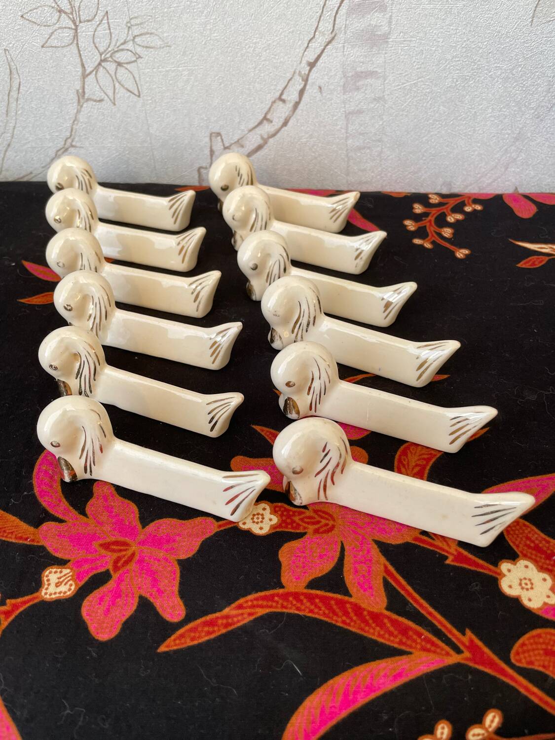 12 Art Deco ceramic knife holders