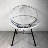 Fauteuil en rotin vintage années 60