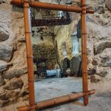 Antique Faux Bamboo Mirror – France, 20th Century