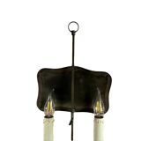 Two-light bronze table lamp