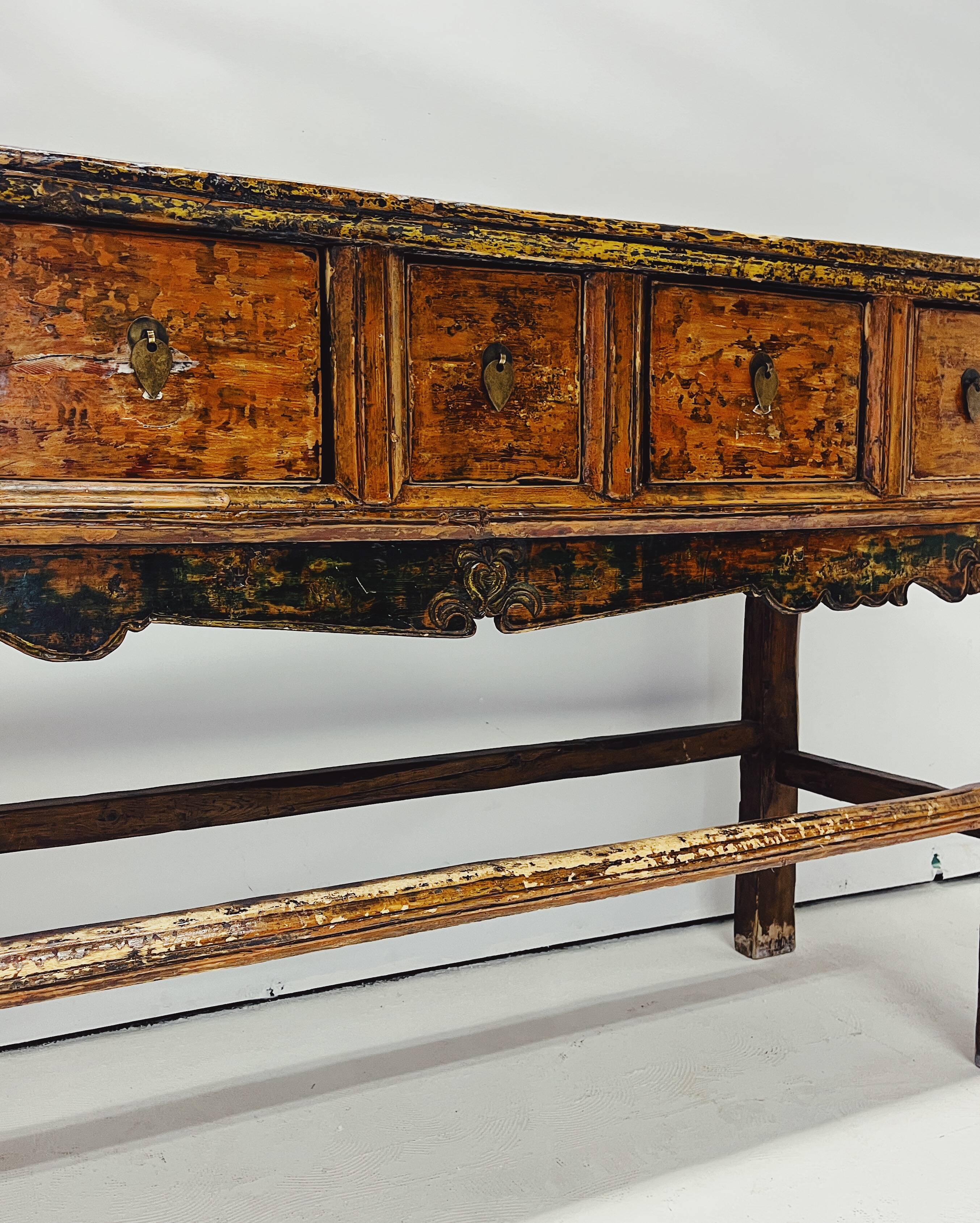 table console en bois ancien