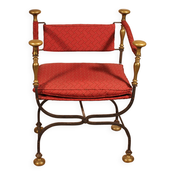 Fauteuil Curule En Fer Forgé Et Bronze