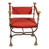 Fauteuil Curule En Fer Forgé Et Bronze