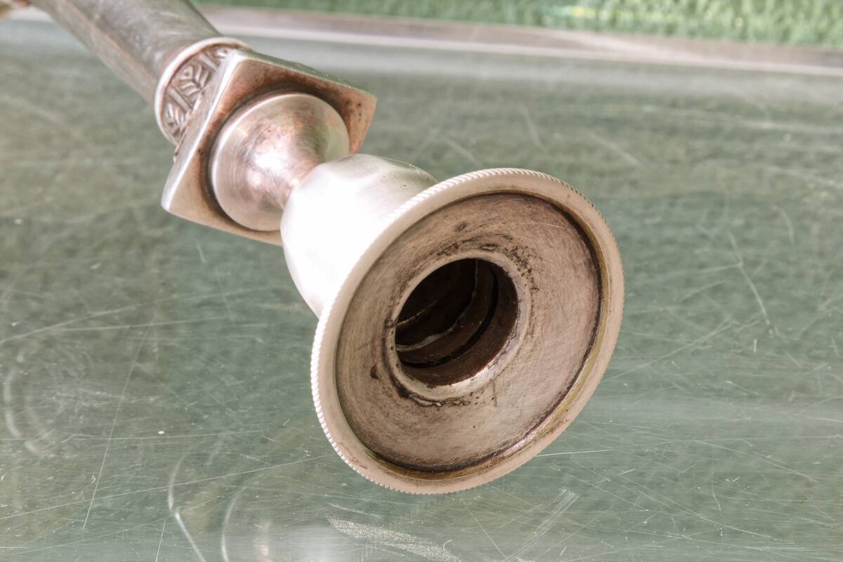 Silver-plated candlestick, late 19th century.