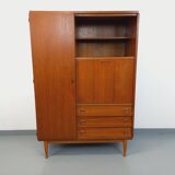 Armoire secrétaire meuble de rangement vintage style scandinave en teck