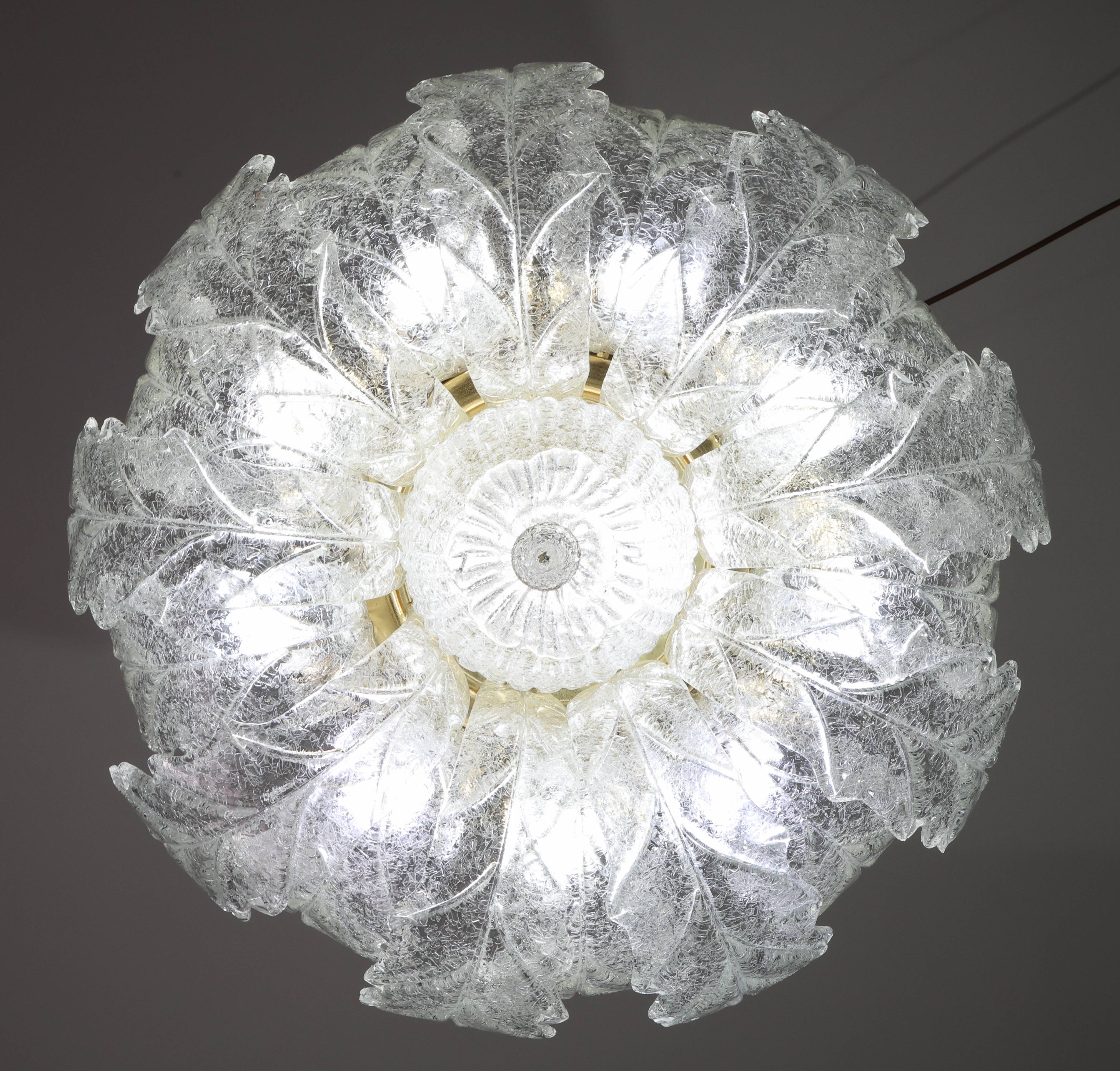 Verona, Luxury Italian Murano Glass Ceiling Light or Flush Mount, 1980s