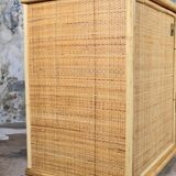 Bamboo and rattan chest of drawers or sideboard by Dal Vera, Italy, 1979