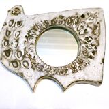 small ceramic mirror with stylized bird decoration c.1960-70