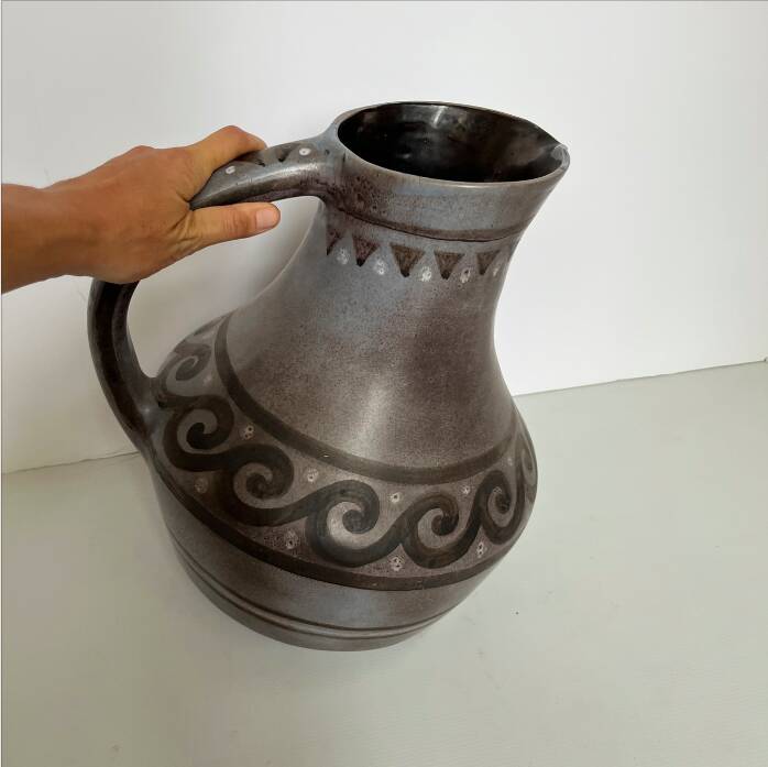 Large ceramic pitcher jug Marie-Madeleine Madeline jolly