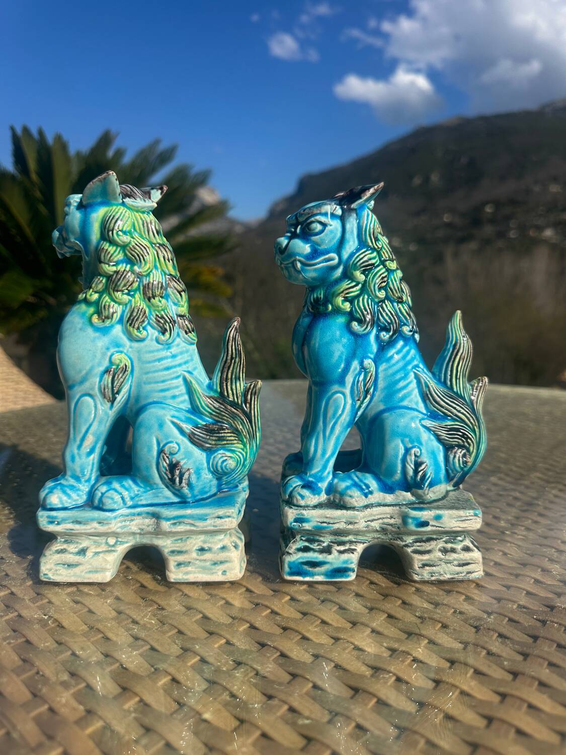 Ceramic Lion Dog Figurines