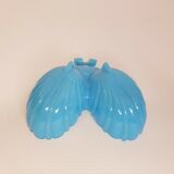 Saleron / serviteur en opaline bleue