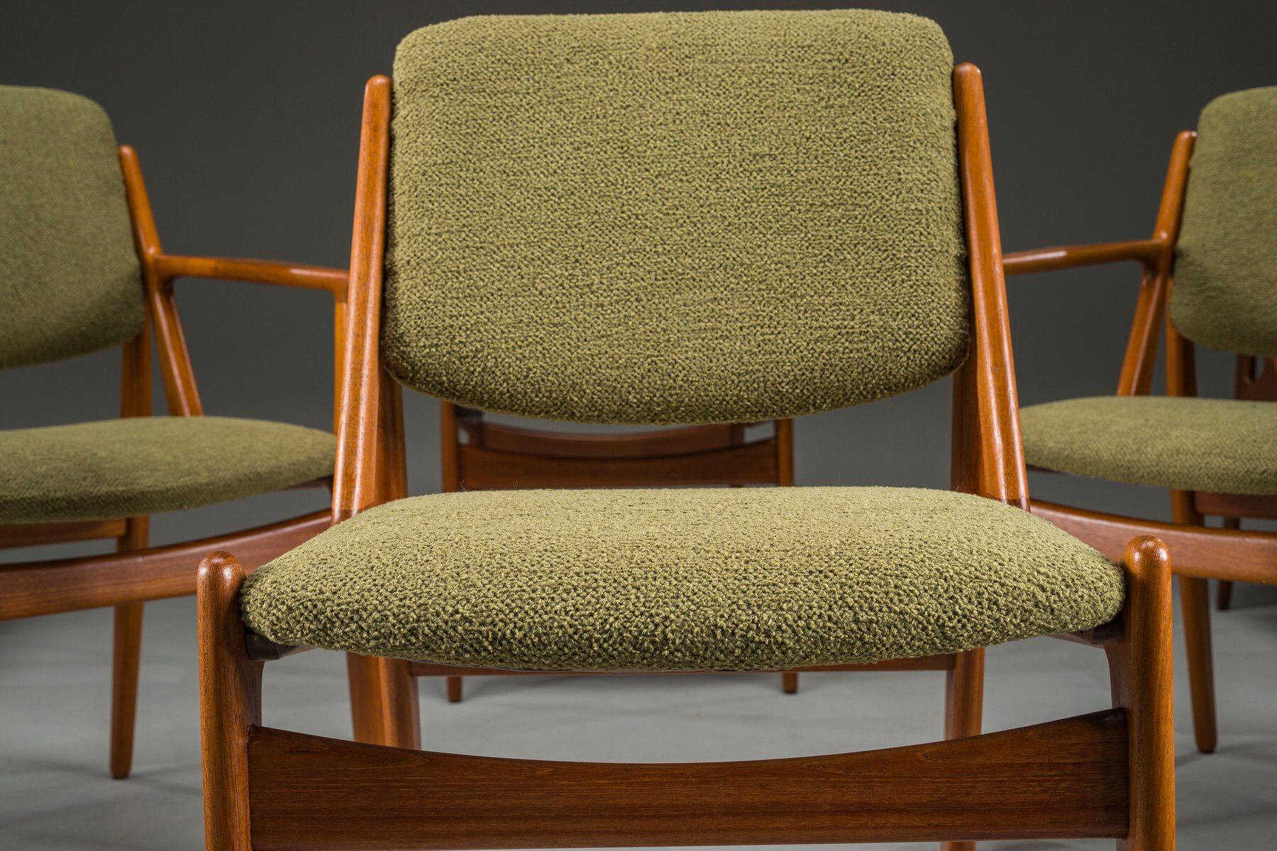 Danish Ella chairs in teak attributed to Arne Vodder for Vamo Sønderborg, 1960s, set of 6
