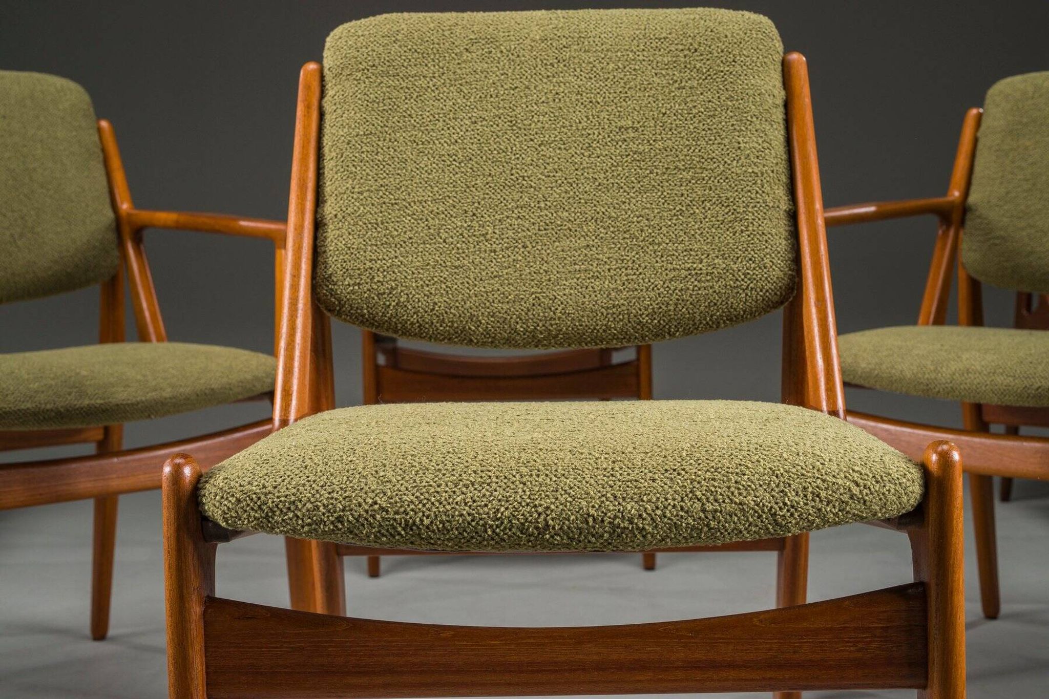 Danish Ella chairs in teak attributed to Arne Vodder for Vamo Sønderborg, 1960s, set of 6