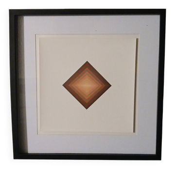 Tableau Vintage Art Optique - Victor Vasarely - Frame 40x40cm