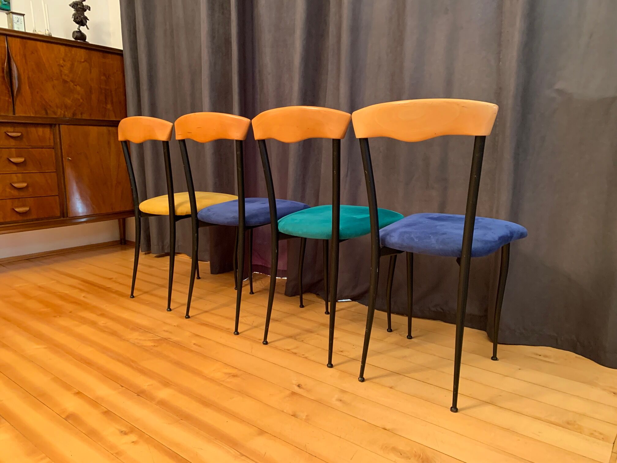 A set of four chairs, Alcantara, Italy, 1980s