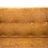 Midcentury modern yellow fabric bouclé sofa, Denmark, 1960s. After restoration.