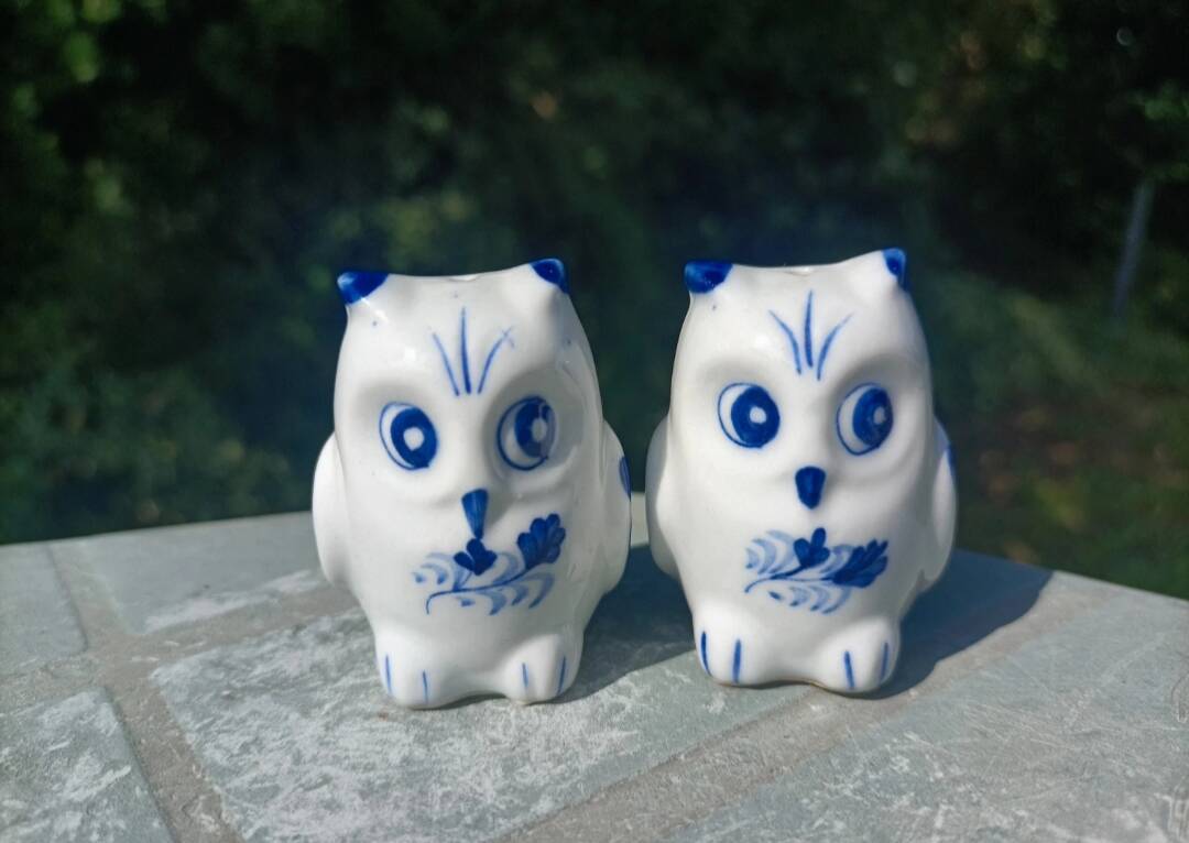 Ceramic Salt and Pepper Shaker Owls