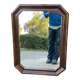 Vintage octagonal mirror in solid wood