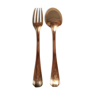 Pair of Christofle monogrammed cutlery