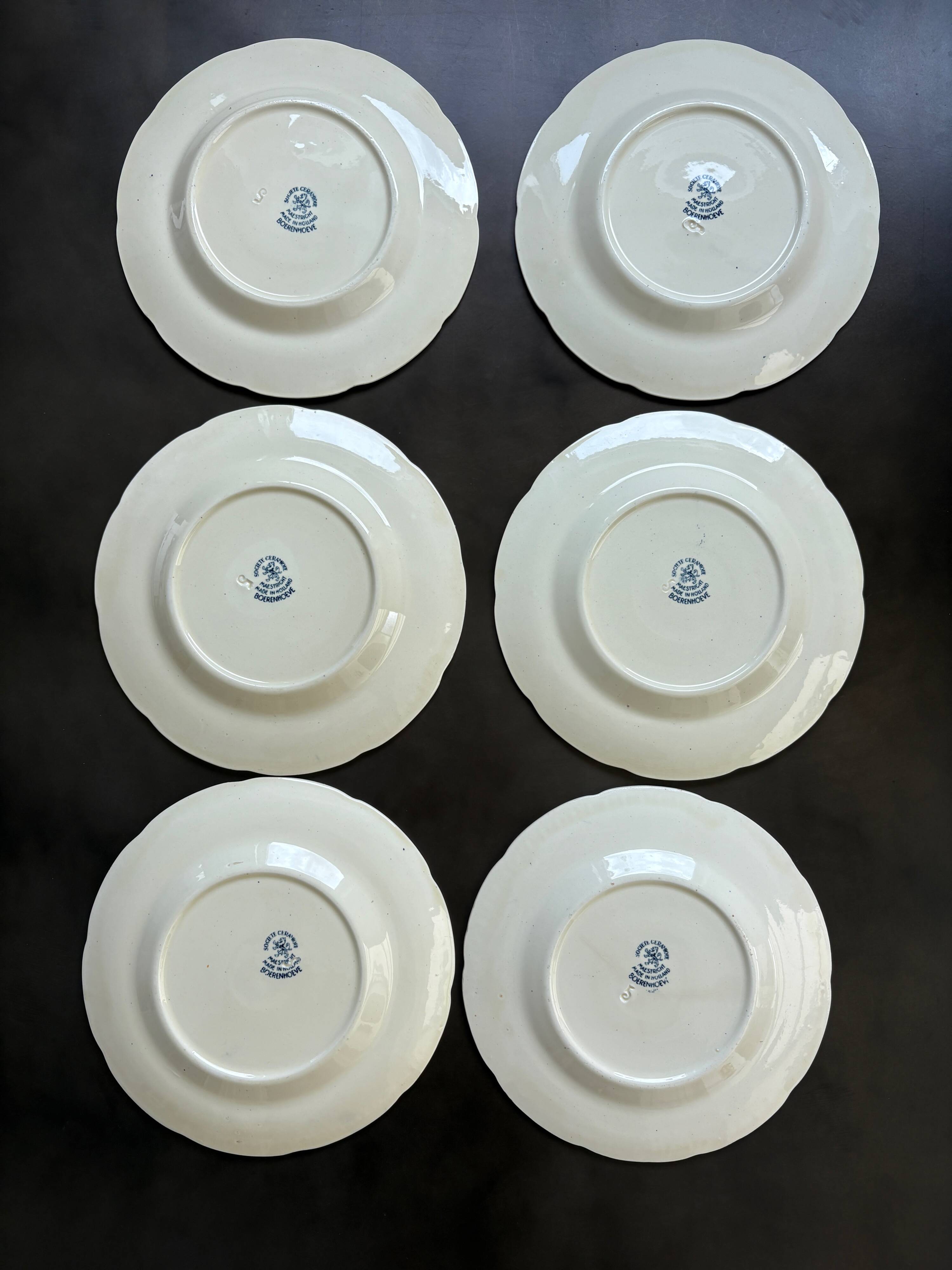 Lot de 6 assiettes à dessert anciennes