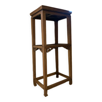 Chinese side table in Elm (Bedside or Tea stand), late 19th century.