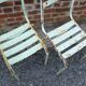 4 metal stackable garden chairs or bistro, Vintage, 1950s-1960s