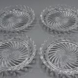 Lot of 4 old baccarat bottle coasters, twisted bamboo model