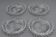 Lot of 4 old baccarat bottle coasters, twisted bamboo model
