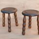 Pair de tabourets vintages en bois tourné