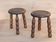 Pair de tabourets vintages en bois tourné