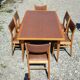 Table en teck formica + 10 chaises style scandinave vintage