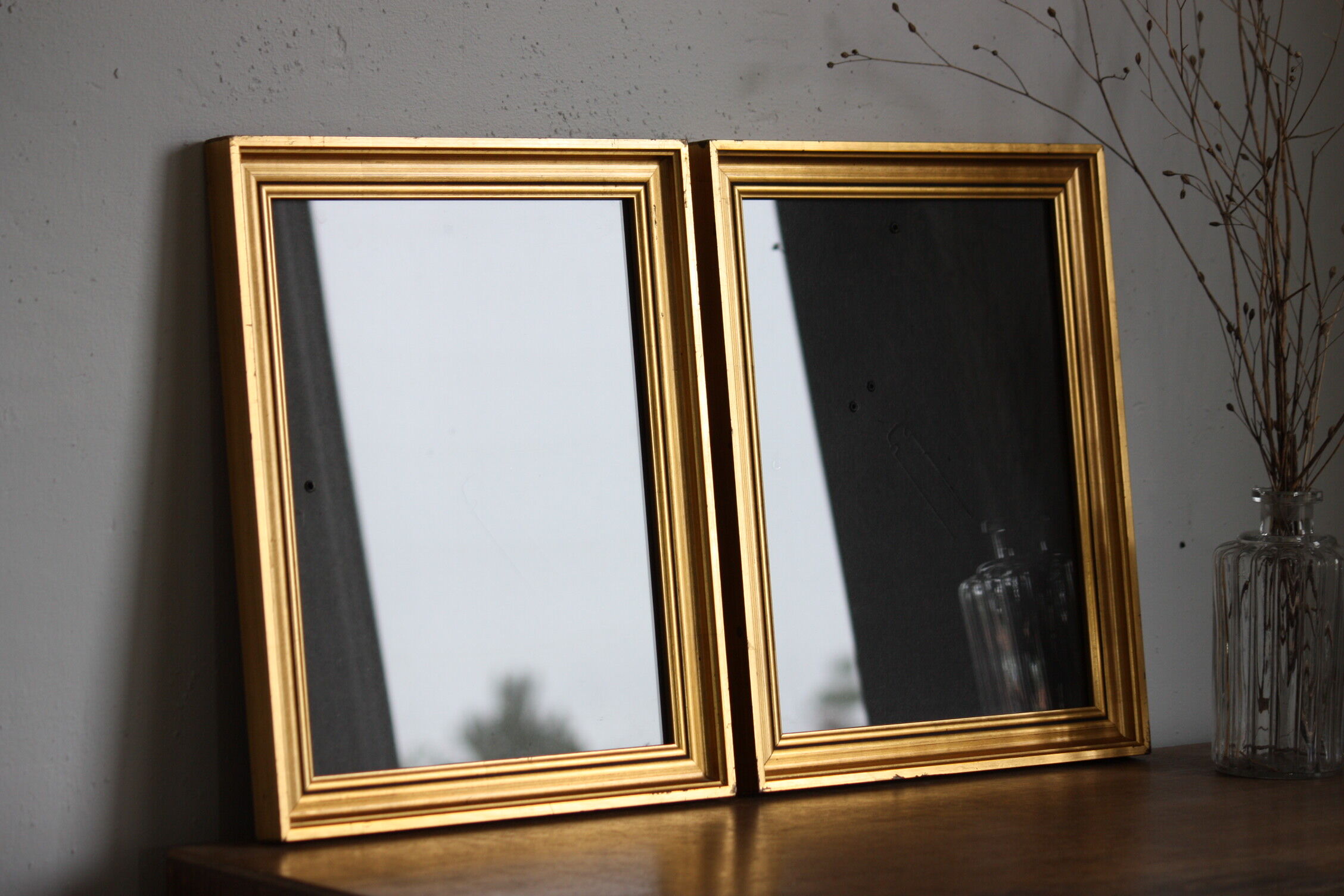 Gilded wood glazed photo frame
