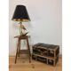 Table d'appoint bambou bois sculpté 1960 sellette