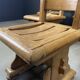 Solid oak brutalist dining chairs, 1960s