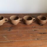 4 stoneware coffee cups