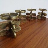 Italian Brutalist Candle Holders by Giuseppe Gallo for Gallo, 1960s, Set of 2
