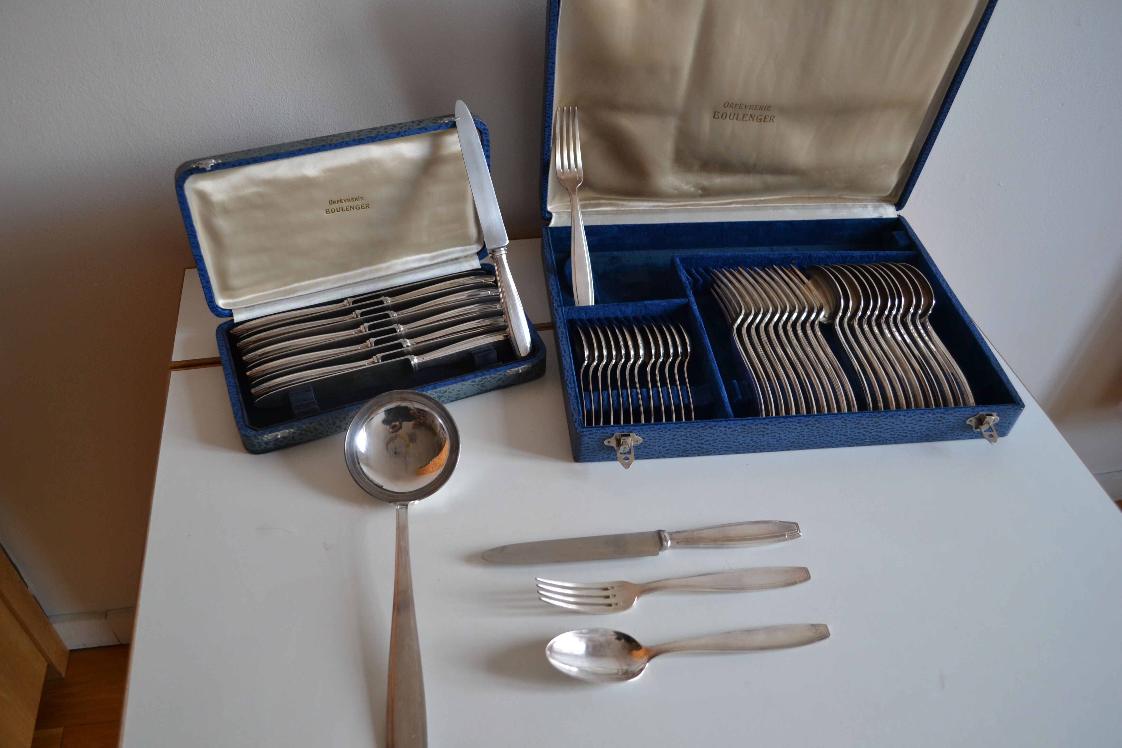 Menagere art deco metal argente boulenger 49 pieces