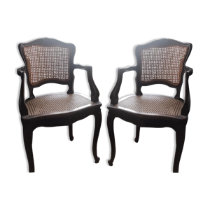 set de 2 fauteuils louis