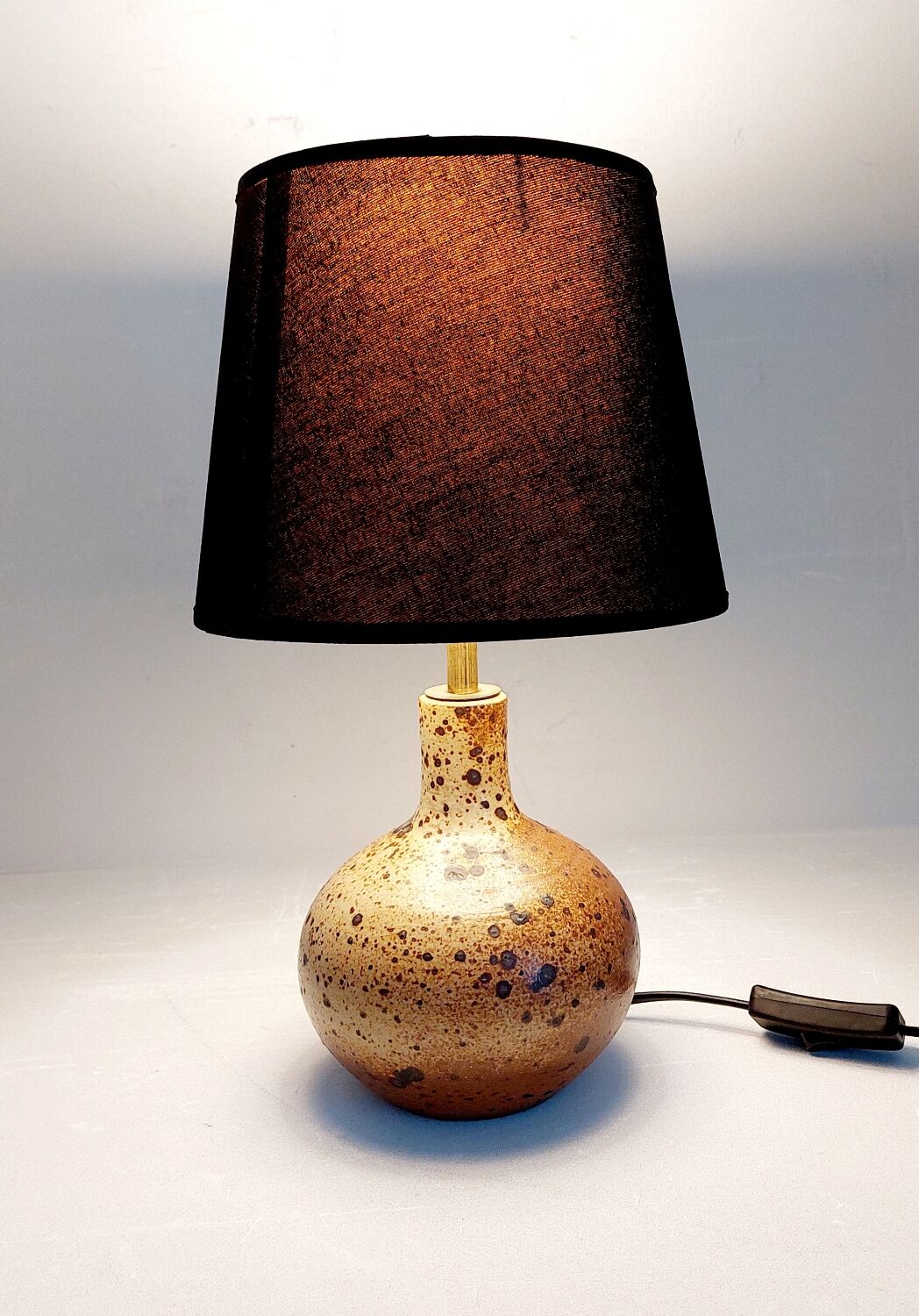 Small vintage pyrite sandstone lamp